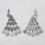 3 Large Tibetan Silver Filigree Peacock Charms Pendants for Necklace Making