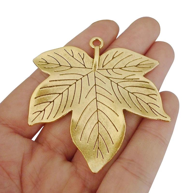 Large Maple Leaf Charms Pendants for Necklace Making 59x58mm