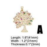 Large Tree of Life Necklace Pendant Copper Zirconia Animal Jewelry Making