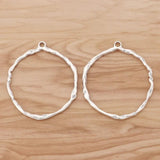 2Pcs Tibetan Silver Large Round Charms Pendants for Necklace Making 82x71mm