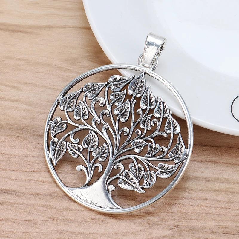 2 Tibetan Silver Life Tree Charms Pendants for Necklace Making