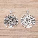 2 Tibetan Silver Life Tree Charms Pendants for Necklace Making