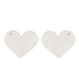5 Silver Plated Heart Charms for Necklace Making 33x28mm
