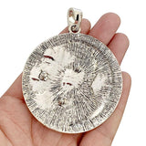Large Moon and Star Round Charm Pendant for Necklace Jewelry Making 62x62mm