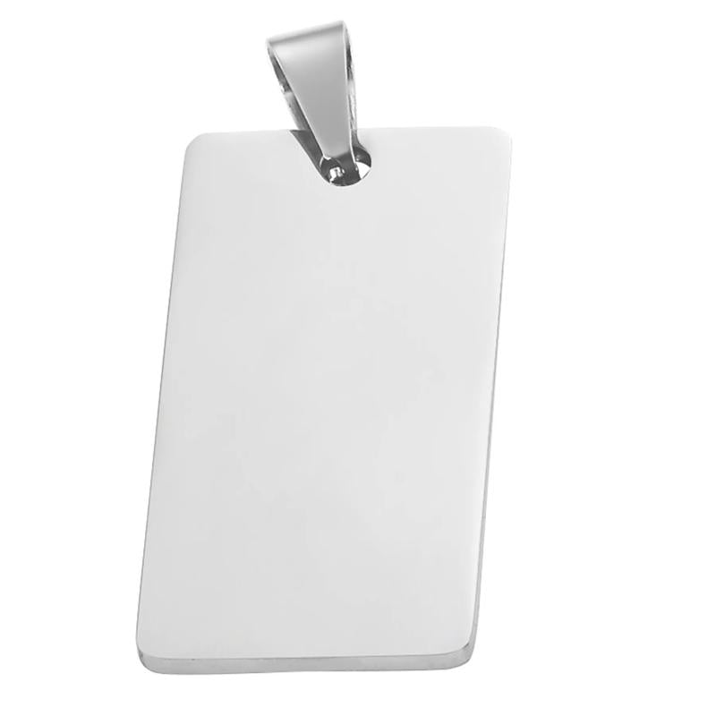 5pcs Stainless Steel Rectangle Charm Pendant Blank for Engraving