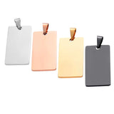 5pcs Stainless Steel Rectangle Charm Pendant Blank for Engraving