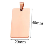 5pcs Stainless Steel Rectangle Charm Pendant Blank for Engraving