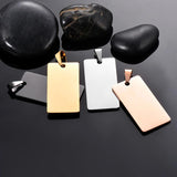 5pcs Stainless Steel Rectangle Charm Pendant Blank for Engraving