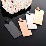 5pcs Stainless Steel Rectangle Charm Pendant Blank for Engraving