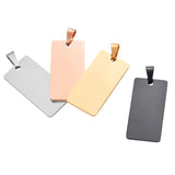 5pcs Stainless Steel Rectangle Charm Pendant Blank for Engraving