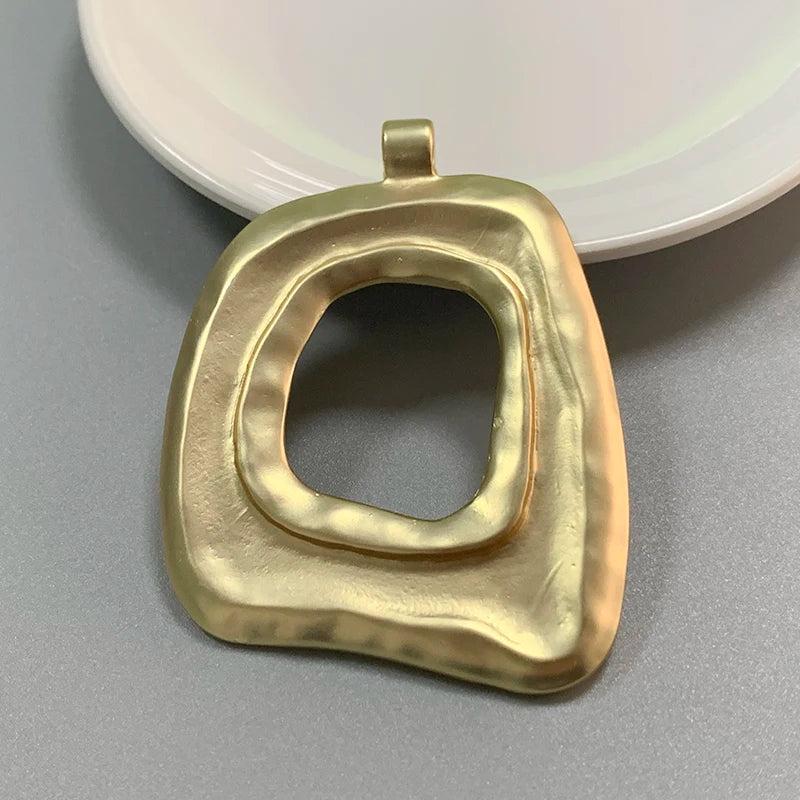 1 Matt Boho Large Open Hollow Charms Pendants for DIY Necklace Jewellery