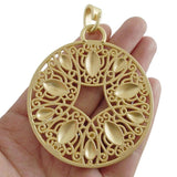 Large Boho Hollow Filigree Round Charms for Jewelry Making