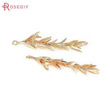 4PCS 18K Brass Tree Branch Charms Pendants for DIY Jewelry Making