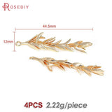 4PCS 18K Brass Tree Branch Charms Pendants for DIY Jewelry Making