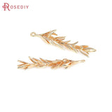 4PCS 18K Brass Tree Branch Charms Pendants for DIY Jewelry Making