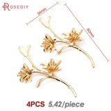 18K Brass Flower Connect Charms Pendants for Jewelry Making