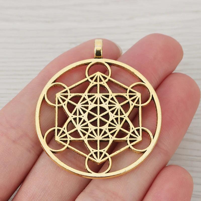 Antique Archangel Metatron Cubes Charms Pendants for Necklace Jewelry Making