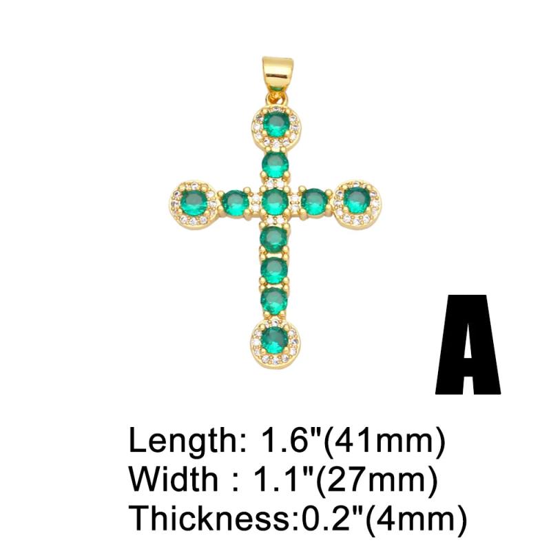 Rainbow Cross Pendant Necklace Accessory
