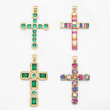 Rainbow Cross Pendant Necklace Accessory