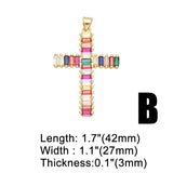 Rainbow Cross Pendant Necklace Accessory