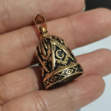 Mens Stainless Steel Masonic Bell Pendant Necklace Jewelry