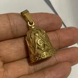 Mens Stainless Steel Masonic Bell Pendant Necklace Jewelry