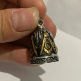 Mens Stainless Steel Masonic Bell Pendant Necklace Jewelry
