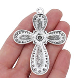 5pcs Large Gothic Cross Charms for Necklace Making Findings