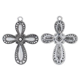 5pcs Large Gothic Cross Charms for Necklace Making Findings