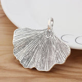 6 Large Ginkgo Biloba Leaf Charms Pendants for Jewelry Making 53x46mm