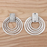 2 Large Hammered Open 4 Circles Charms for Necklace Making