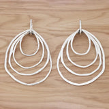 2 Large Hammered Open 4 Circles Charms for Necklace Making