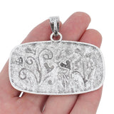 2pcs Tibetan Silver Large Flower Grass Plant Charms Pendants