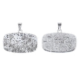 2pcs Tibetan Silver Large Flower Grass Plant Charms Pendants