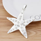 2 Large Starfish Charms Pendants for Necklace Making 73x68mm