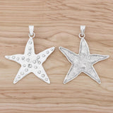 2 Large Starfish Charms Pendants for Necklace Making 73x68mm