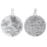 2pcs Tibetan Silver Large Dragonfly Reed Round Charms Pendants 68x60mm