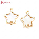 6PCS Champagne Brass and Shell Charms Pendants Jewelry Making Diy