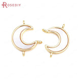 6PCS Champagne Brass and Shell Charms Pendants Jewelry Making Diy