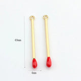 10Pcs Alloy Match Shaped Pendant DIY Jewelry Accessories