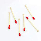 10Pcs Alloy Match Shaped Pendant DIY Jewelry Accessories