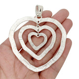 Antique Silver Hearts Charm Pendant for DIY Necklace Making