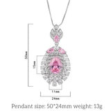 Pink Stone Emerald Water Droplet Banana Leaf Pendant