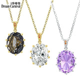 DC1989 Zircon Pendant Necklace Fine Cut Prong Wedding Anniversary