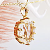 DC1989 Zircon Pendant Necklace Fine Cut Prong Wedding Anniversary