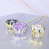 DC1989 Zircon Pendant Necklace Fine Cut Prong Wedding Anniversary
