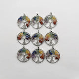 30MM Tree of Life Wisdom Tree Chakra Reiki Healing Natural Stone Pendant