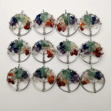 30MM Tree of Life Wisdom Tree Chakra Reiki Healing Natural Stone Pendant