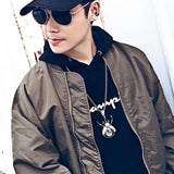 Punk Hip Hop Beetle Pendant Necklace Stainless Steel Insect Biker