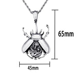 Punk Hip Hop Beetle Pendant Necklace Stainless Steel Insect Biker